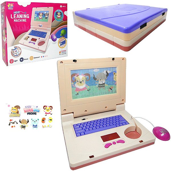 Notebook de Brinquedo Infantil Interativo Musical Luzes Som