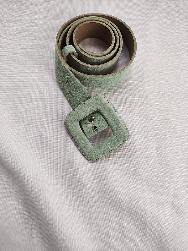 Cinto em couro verde agua - M