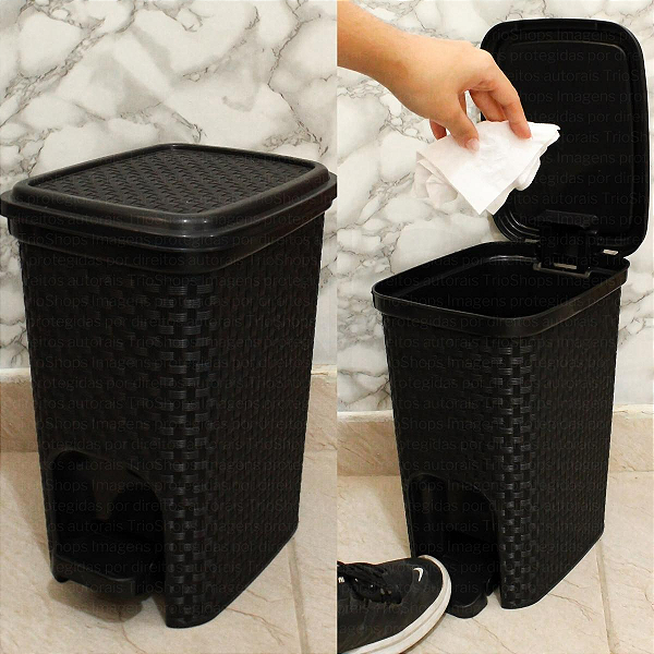 Lixeira Basculante Multiuso 7 L + 10 unidades de Saco para Lixo