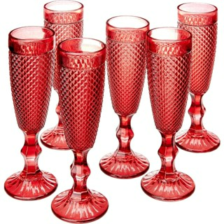 Conjunto com 6 Taças de Vidro para Champagne - Decoração Elegante Para Mesa