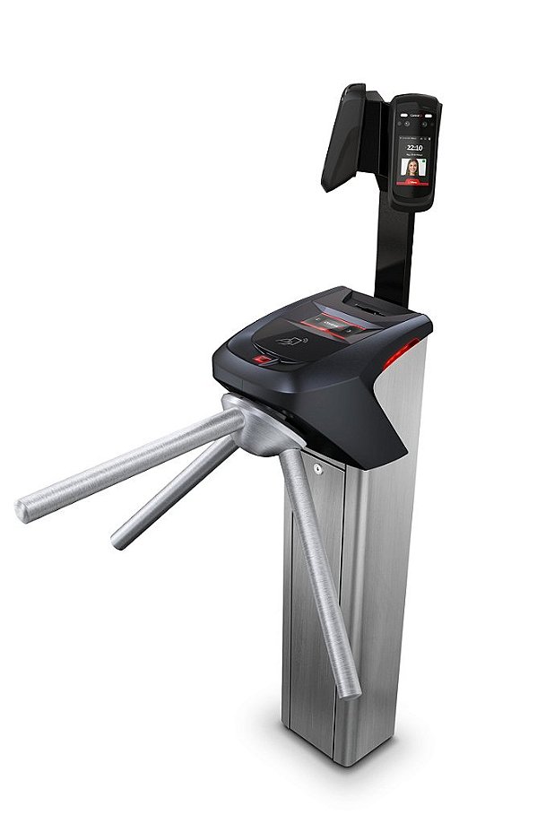 Catraca iDBlock Facial com 2 Leitores iDFace 10.000 Faces Inox- ControliD