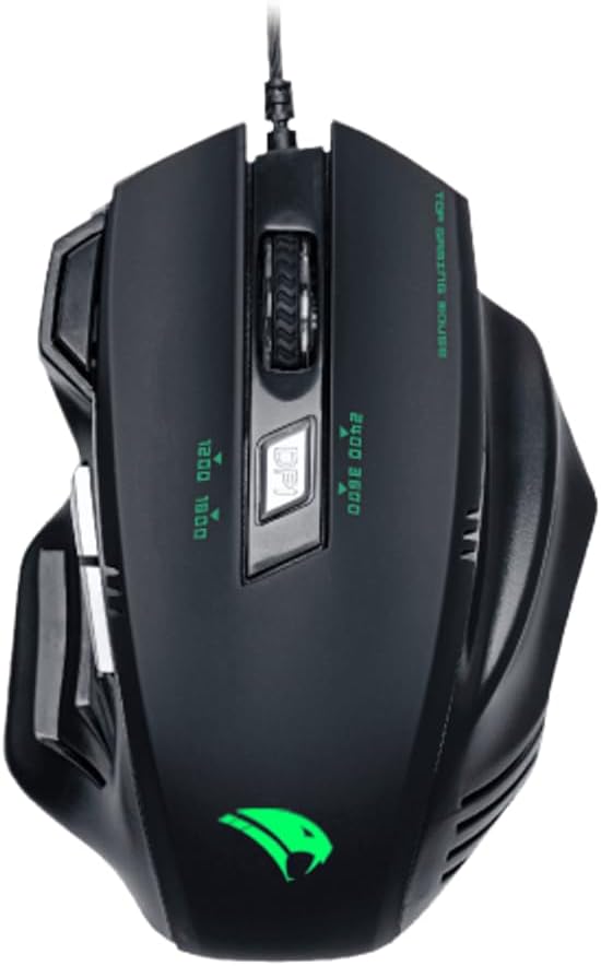Mouse Gamer Viper PRO 3.600 DPI PYTHON - 410 PRETO/VERDE Bivolt