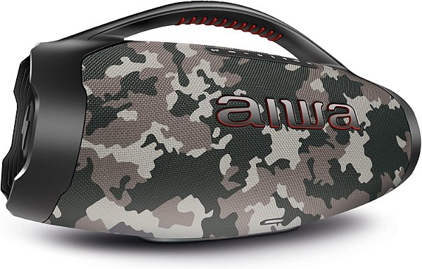 Caixa de Som Boombox Plus AIWA BBS-01-BG 200W BT 30H IP66 USB Cinza