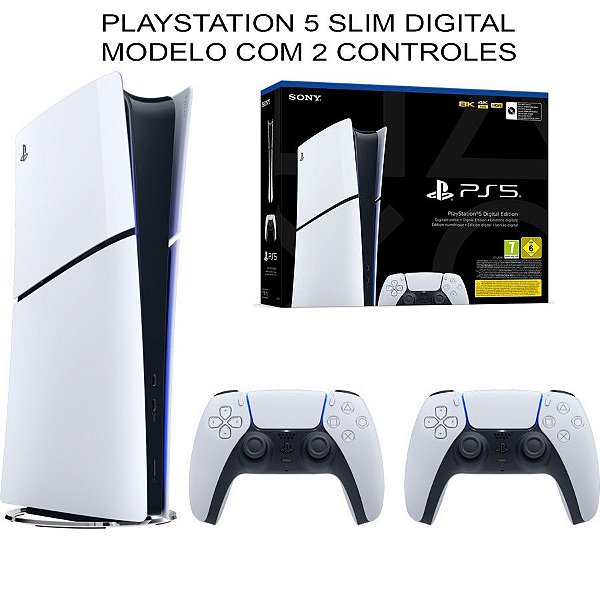 Sony Playstation 5 Slim Digital Edition com 2 Controles  - PS5 Slim Digital
