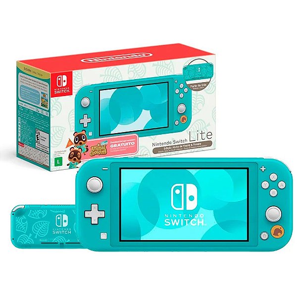 Nintendo Switch Lite Edição Animal Crossing Azul Turquesa - NOVO