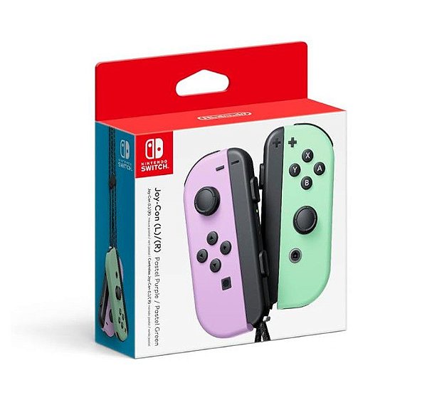 Kit Joy-Con Controle Sem Fio Nintendo Switch Roxo/Verde Pastel