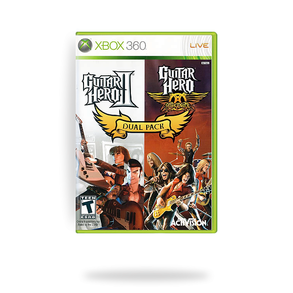 Guitar Hero Dual Pack Aerosmith e II Xbox 360 Mídia Física Lacrado