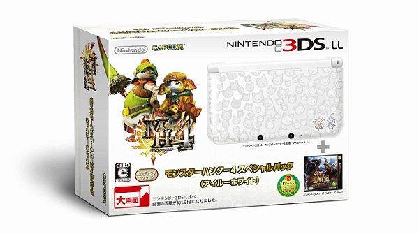 Console Nintendo 3ds LL Monster Hunter 4 Especial Airou Branco