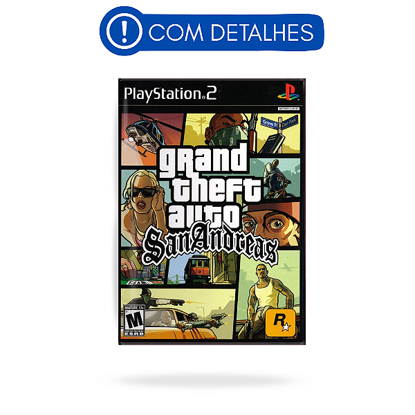 Grand Theft Auto GTA San Andreas PS2 Original Americano (Usado com Detalhes)