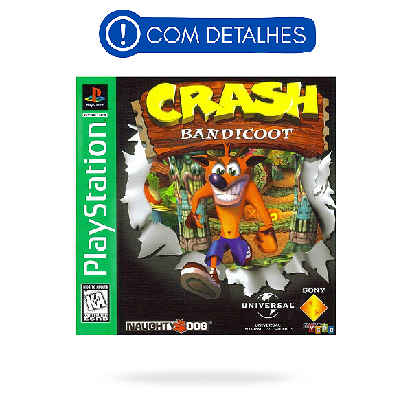 Crash Bandicoot GH PS1 Original Americano (Usado com Detalhes)