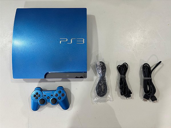 Console Sony Playstation 3 Slim Splash Blue Edition Loose - PS3 SLIM