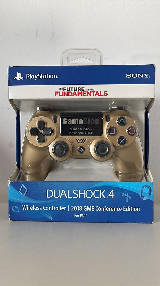 Controle PS4 Sem Fio Dualshock 4 Gold Edição GameStop 2018 Gold