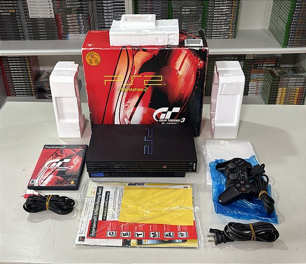 Console Sony Playstation 2 Fat GT3 Racing Pack Americano SCPH-35001GT - PS2 FAT CIB