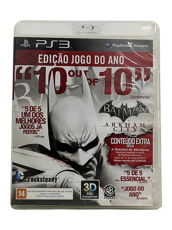 Batman Arkham City Edição Jogo Do Ano PS3 Mídia Física (Usado)