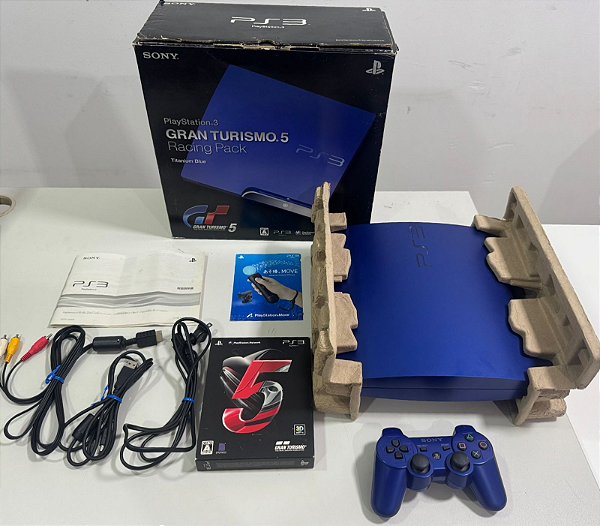 Console PlayStation 3 Slim Ediçâo Gran Turismo 5 Blue - PS3 Slim