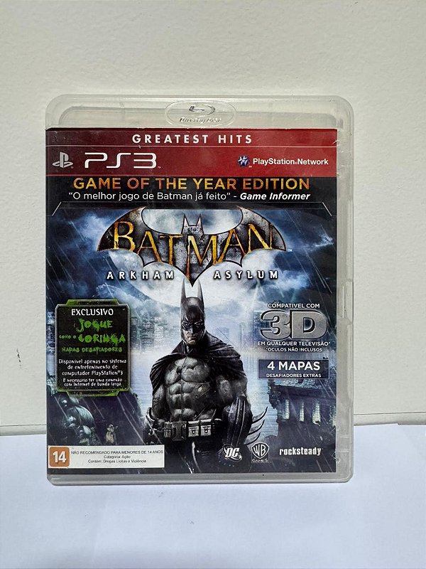 Batman Arkham Asylum GH PS3 Mídia Física (Usado)