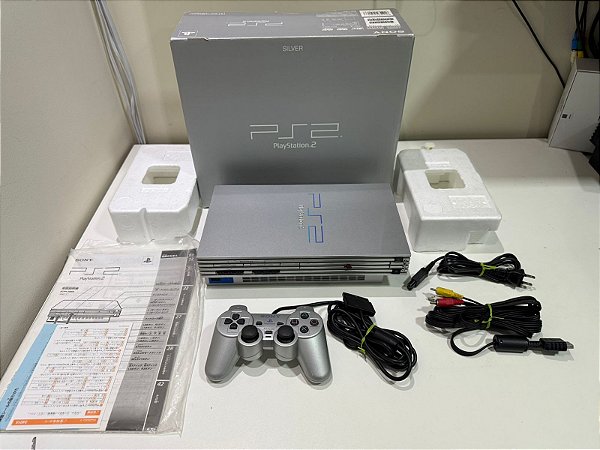 Console Playstation 2 Fat Silver SCPH 39000 - PS2 FAT