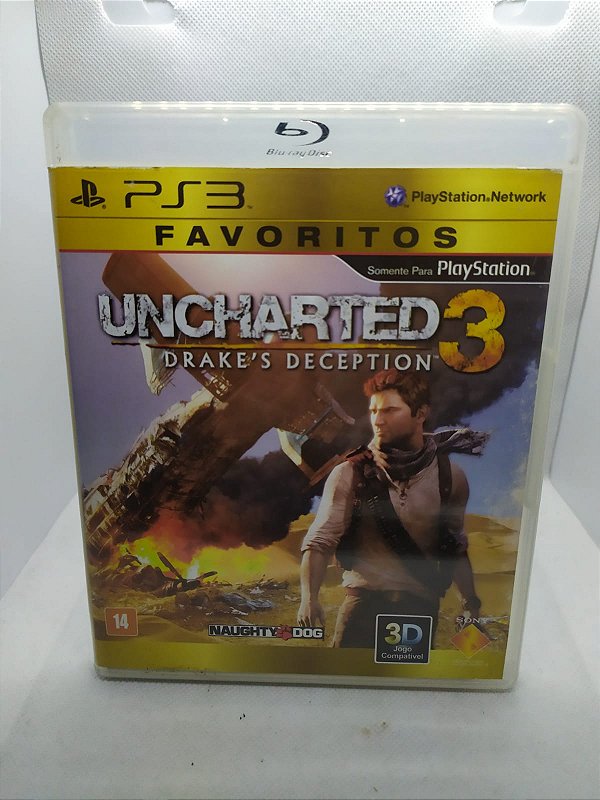 Uncharted Drakes Deception 3 Favoritos PS3 Mídia Física (Usado)
