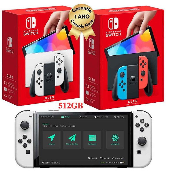 Console Nintendo Switch Oled  Branco - Switch Oled Desbloqueado 128gb