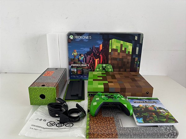 Console Xbox One S Edição Minecraft Caixa Aberta Sem Uso - Xbox One S