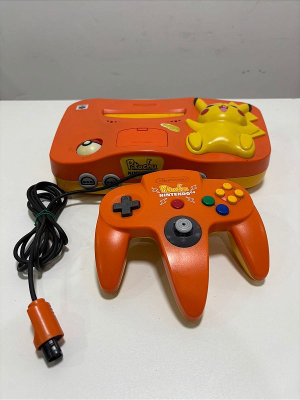 Console Nintendo 64 Pokemon Pikachu Laranja- Nintendo 64 Pikachu Loose