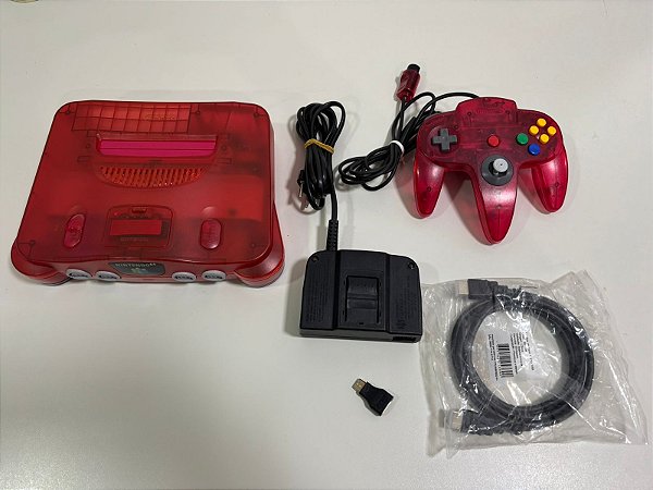 Console Nintendo 64 Série Multi Sabores Cereja - Nintendo 64 Cereja Mod HDMI