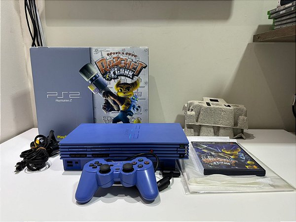 Console Playstation 2 Fat Edição Ratchet E Clank Toys Blue Japonês - PS2 Fat