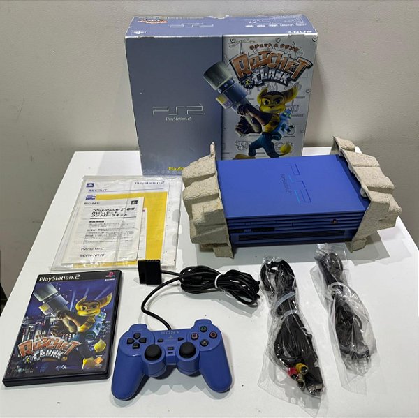 Console Playstation 2 Fat Edição Ratchet E Clank Toys Blue Japonês - PS2 Fat