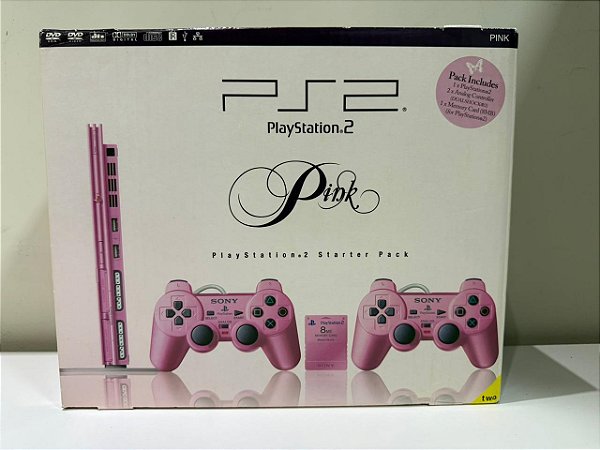 Console Playstation 2 Slim Pink Rose Europeu SCPH-77004 Lacrado - PS2 Slim