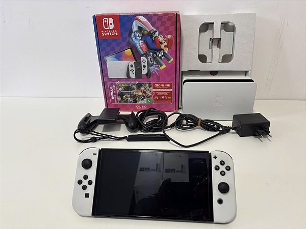 Console Nintendo Switch Oled Branco Desblo 256gb - Switch Oled