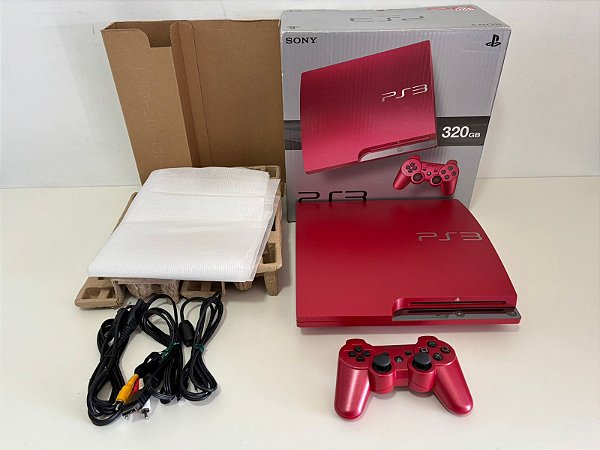 Console Sony Playstation 3 Slim Scarlet Red CIB - PS3 Slim Scarlet Red - PS3 Slim Cib