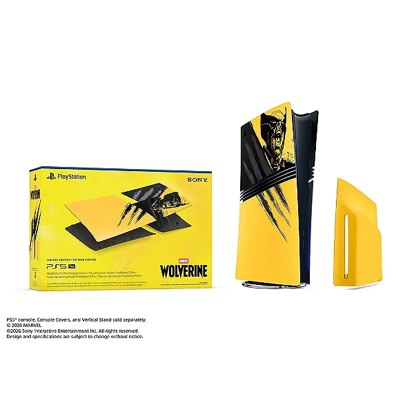 Tampa PS5 Pro Wolverine Limited Edition Amarela - Tampa Amarela PS5 Pro Wolverine