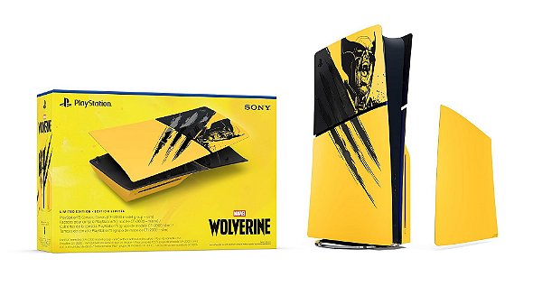 Tampa PS5 Slim Wolverine Limited Edition Amarela - Tampa Amarela PS5 Slim Wolverine