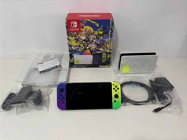 Console Nintendo Switch Oled Splatoon 3 64gb Seminovo - Switch Oled Splatoon
