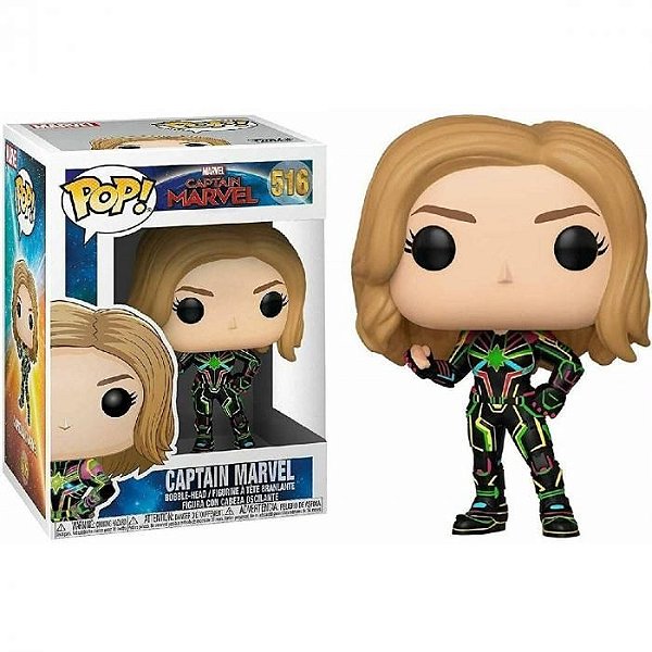 Marvel Vingadores: Captain Marvel With Neon Suit Funko Pop