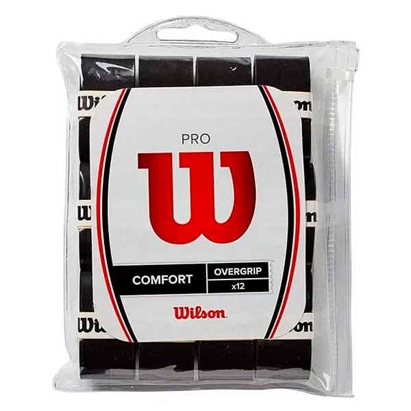 Overgrip Wilson Pro Pack com 12 unidades - Preto