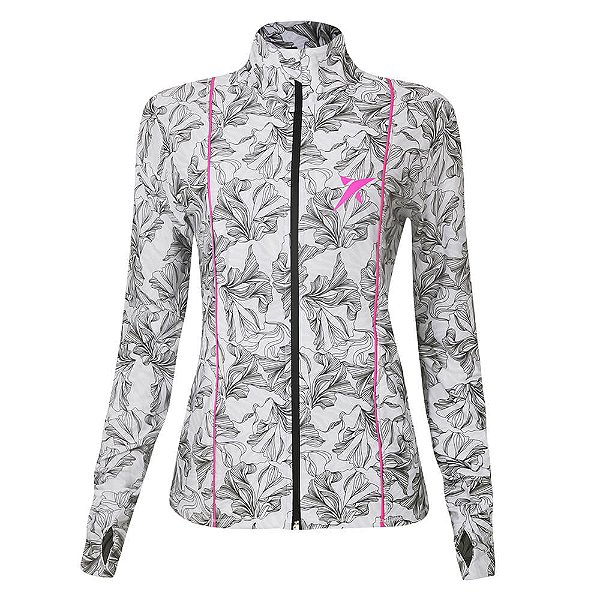 Casaco Quebra Vento Drop Shot Nicole 2.0 - Branco/Preto