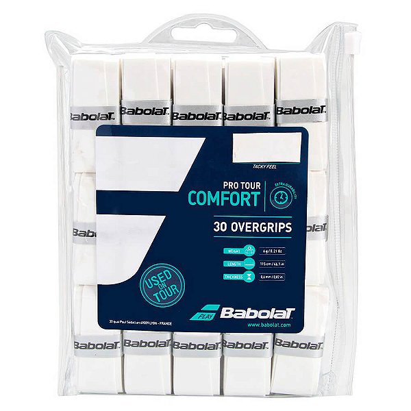 Overgrip Babolat Pro Tour Comfort - Branco 30 unidades