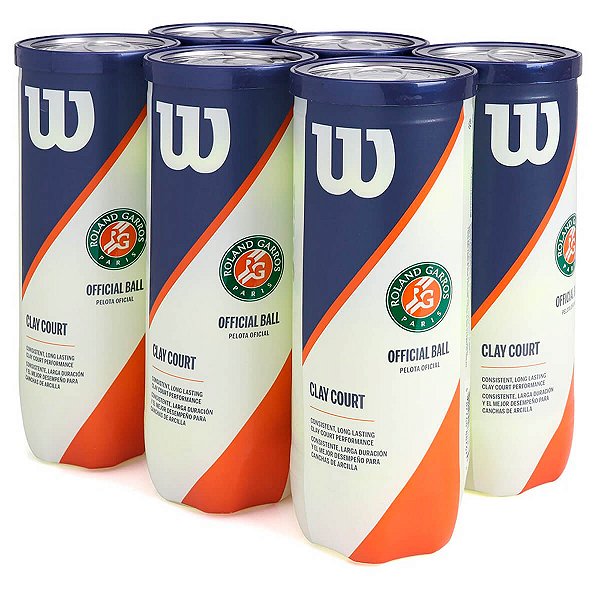 Bola de Tênis Wilson Roland Garros Clay Court - Pack 6 Tubos