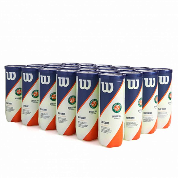 Bola de Tênis Wilson Roland Garros Clay Court - Caixa 24 Tubos