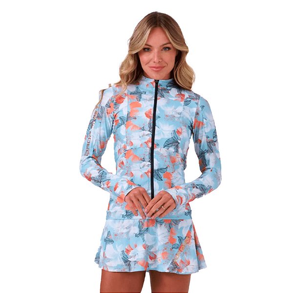 Jaqueta Drop Shot Greta Giusti W25 Azul/Laranja