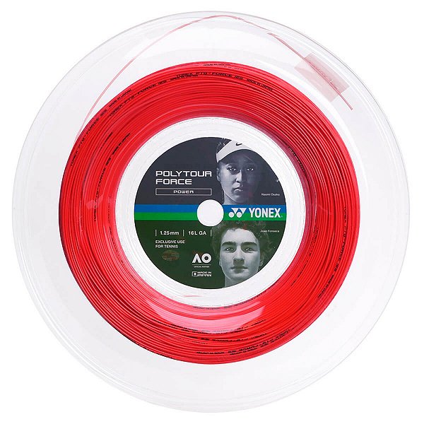 Corda Yonex Poly Tour Force 1.25 mm Vermelho - Rolo 200 metros