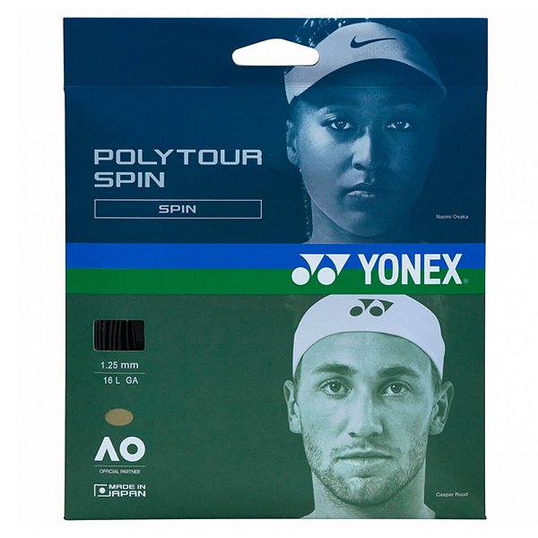 Corda Yonex Poly Tour Spin 1.25 mm - Preto