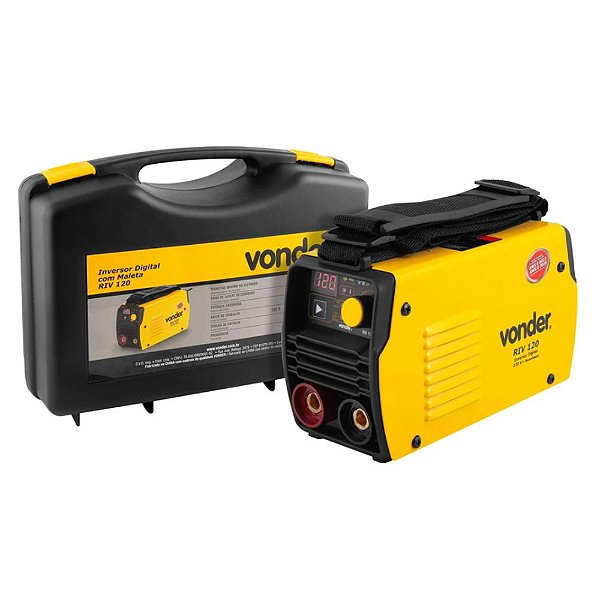 Máquina de Solda Inversora RIV 120 A 220V Monofásico com Display Digital c/ Maleta