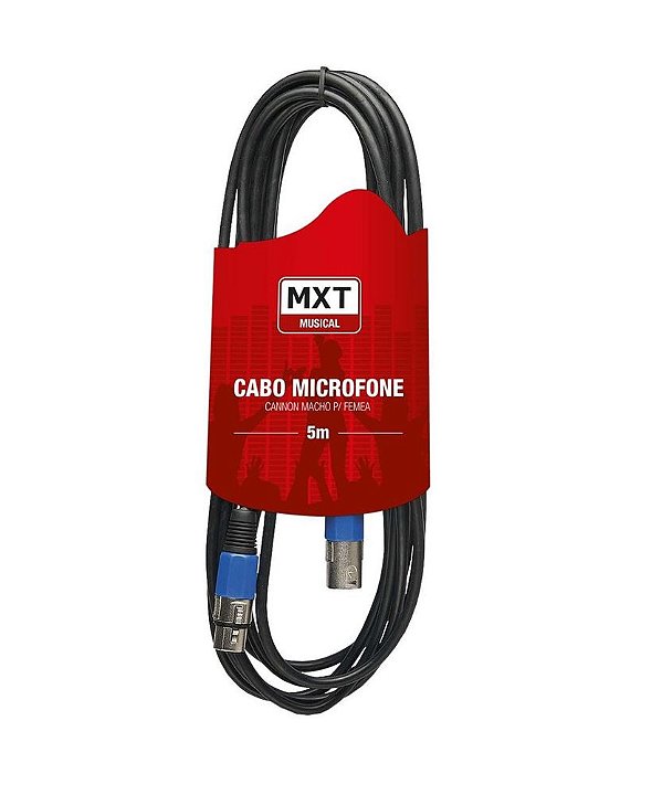 Cabo Microfone Cannon M + Cannon F 6.0mm 5 Metros Mxt