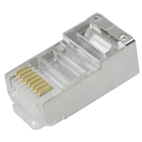 Plug Modular Rj45 8x8 Cat5e Blindado 5+