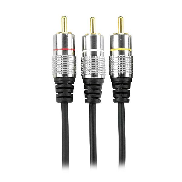 Cabo 3 RCA 5 Metros Plug Metal Pix