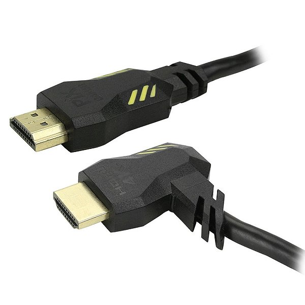 Cabo Hdmi 2 Metros Gamer 2.0 4k Hdr 19p Plug 90 Graus