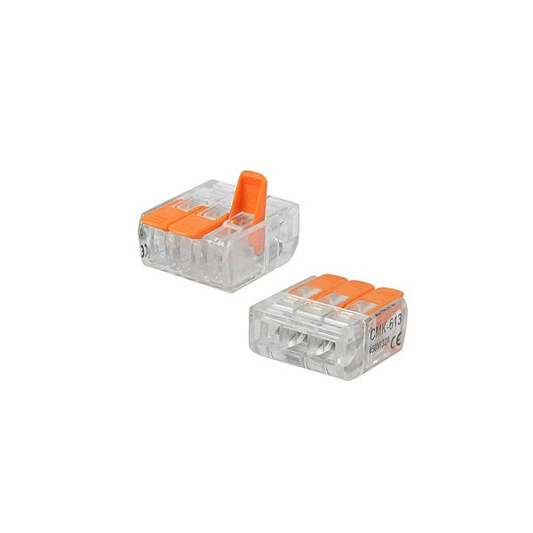 Conector Emenda Terminal 3 Polos CMK221-613 04 Pcs