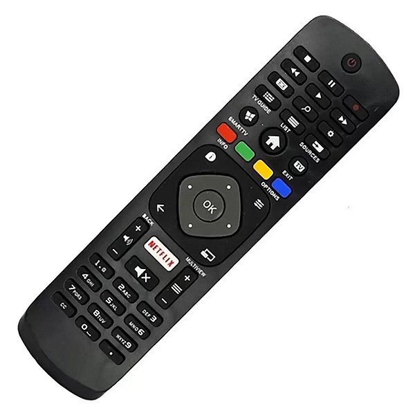 Controle Remoto TV Compatível Philips NETFLIX LE-7412